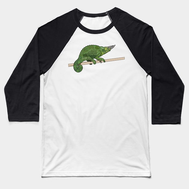 Jackson's chameleon cartoon illustration Baseball T-Shirt by Miss Cartoon